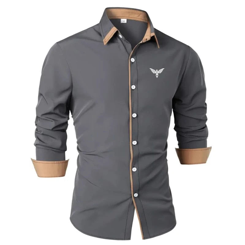 Men's Shirt Dress Shirt Fashion Casual Shirt Button Up Shirt Prom Shirt Plain Formal Long Sleeve Lapel All Seasons Clothing