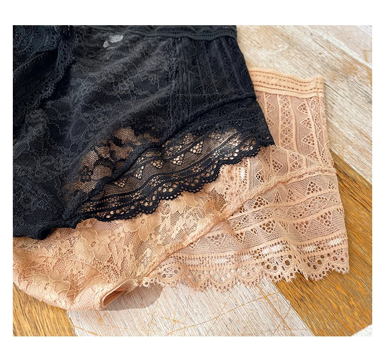 Panties Sexy Flower Embroidered Transparent Lace Women's Underwear Thin High Waist Hollow Out Panties Plus Size Seamless Briefs