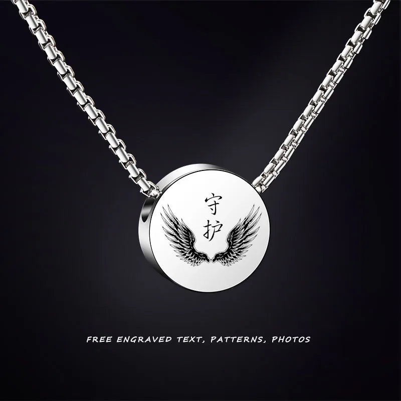 Necklaces for Men Women  Hip-Hop Personality Clavicle Chain, Six-Point Star Tungsten Couple Pendant Engraving