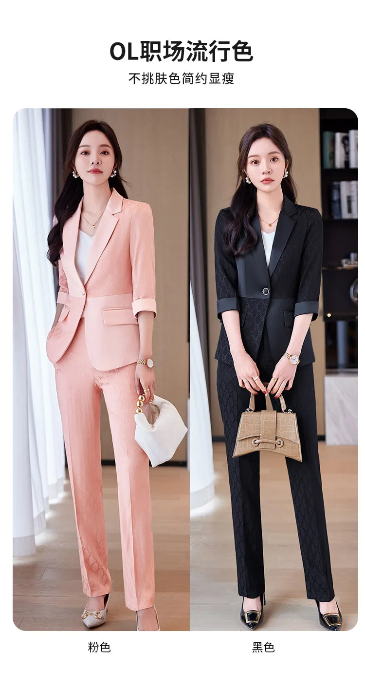 Formal Uniform Designs Pantsuits for Women OL Styles Business Work Wear Blazers Office Ladies Spring Summer Trouers Set