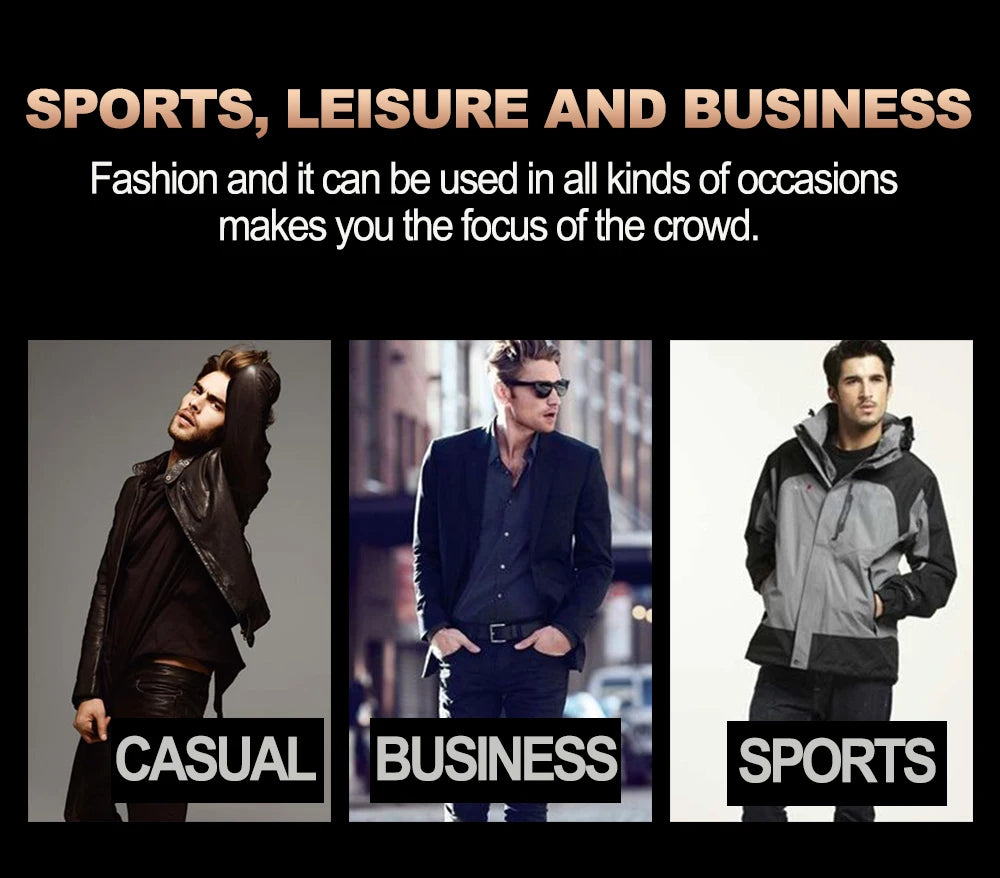 Top Men Watch Sports Style 46mm Large Leather Racing Style Casual Fashion Original Black Rose Gold Calendar Quartz Watch Relogio