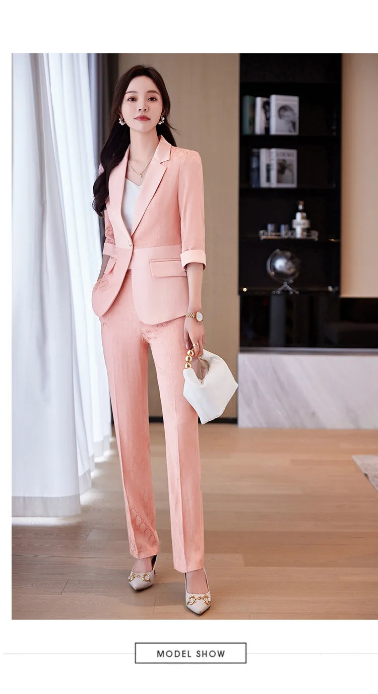 Formal Uniform Designs Pantsuits for Women OL Styles Business Work Wear Blazers Office Ladies Spring Summer Trouers Set