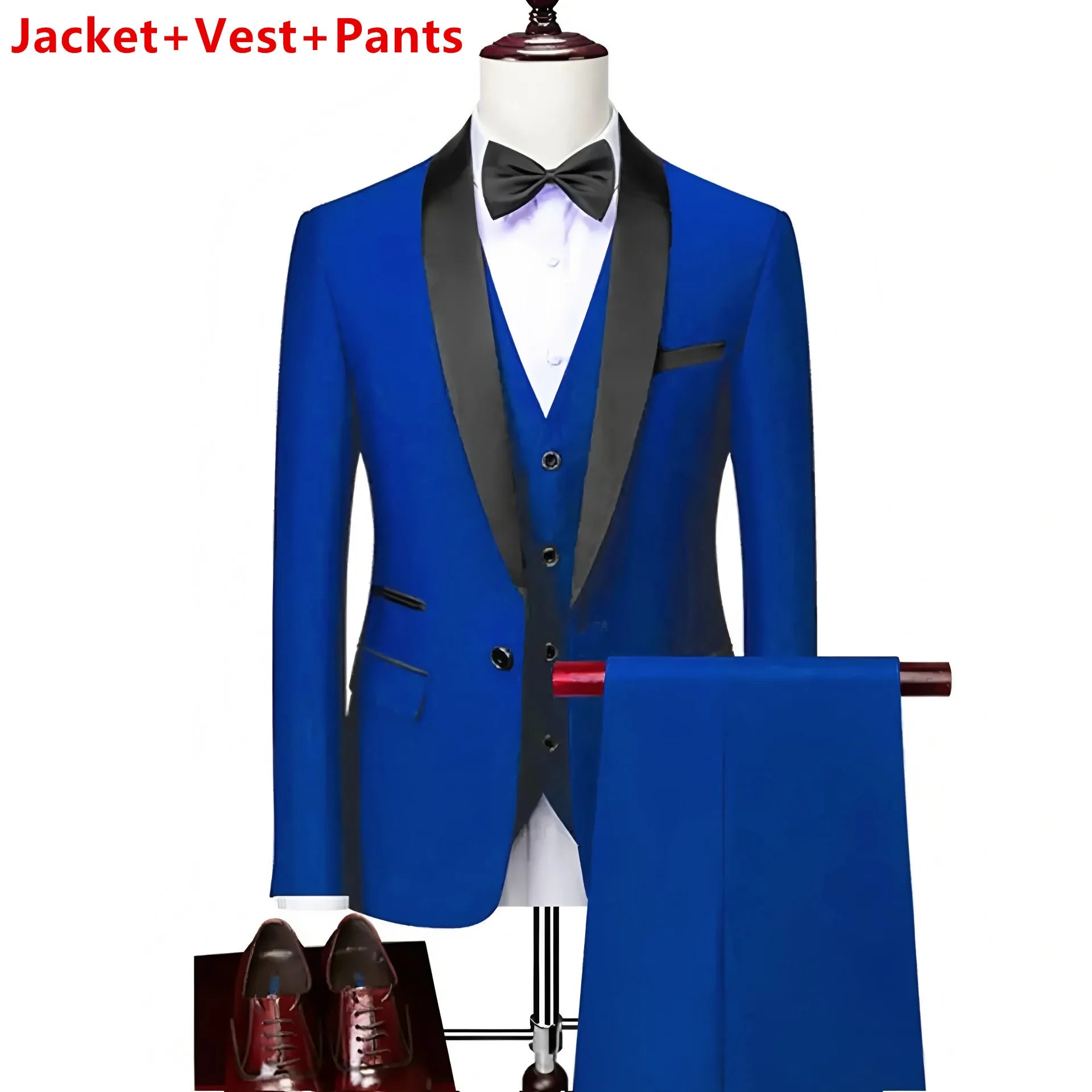High-end Brand Formal Business Mens Suit Three-piece Groom Wedding Dress Solid Color Suit