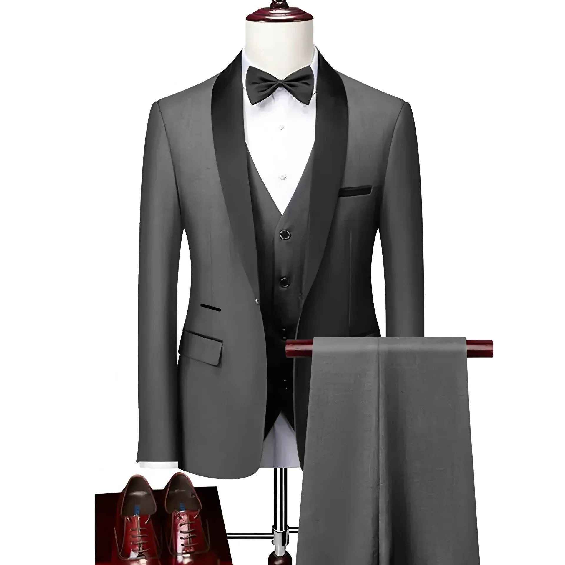 High-end Brand Formal Business Mens Suit Three-piece Groom Wedding Dress Solid Color Suit