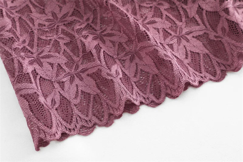 4PCS Women Floral Lace Panties Sexy Perspective Underwear V Waist Solid Color Underpants Female Breathable Intimates Lingerie