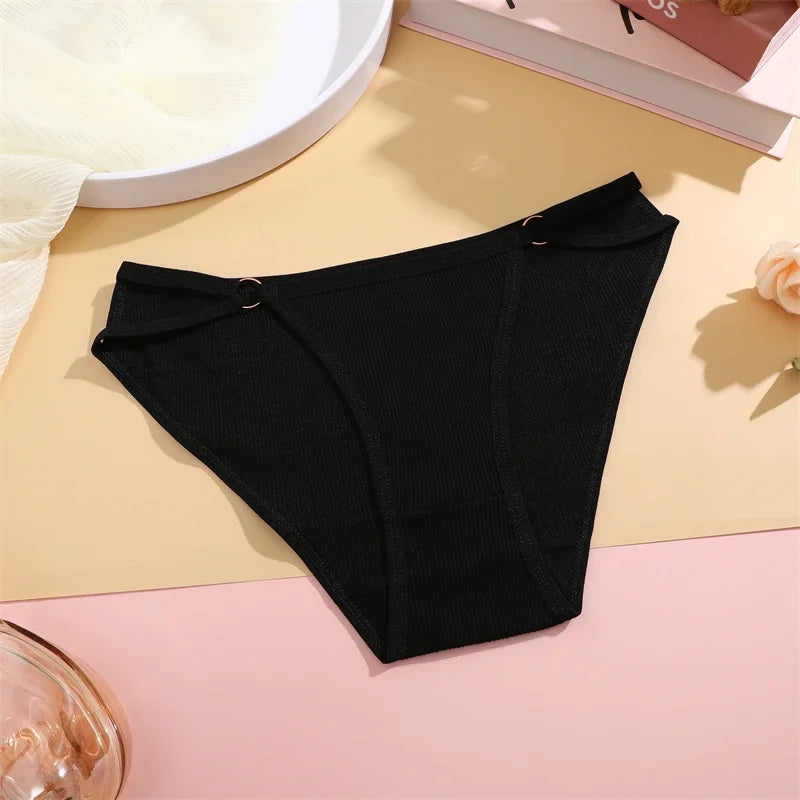 3PCS Women's Panties Sexy Breathable Underwear Comfortable Lingerie Cotton Striped Briefs Fashion Cozy Underpants Sale