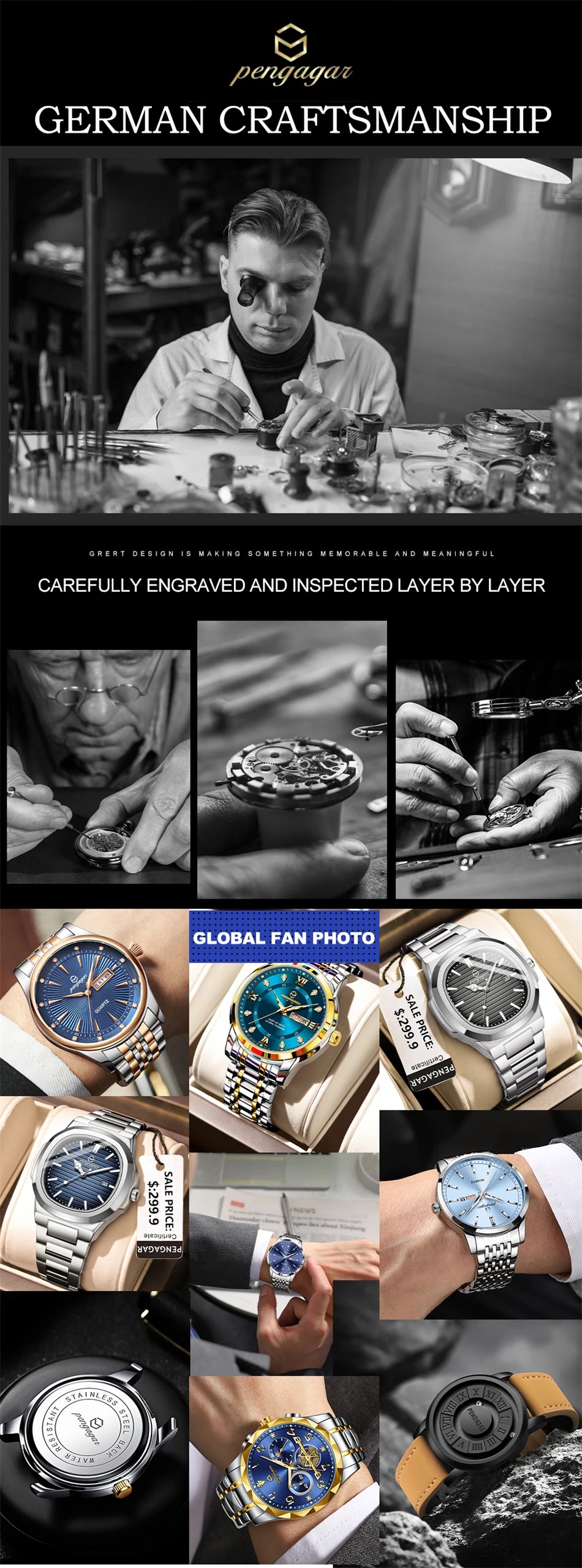 PAAZOMU Luxury Quartz Man Wristwatch Sport Men Watches Waterproof Luminous Date Week Stainless Steel Men's Watch Male Reloj+box