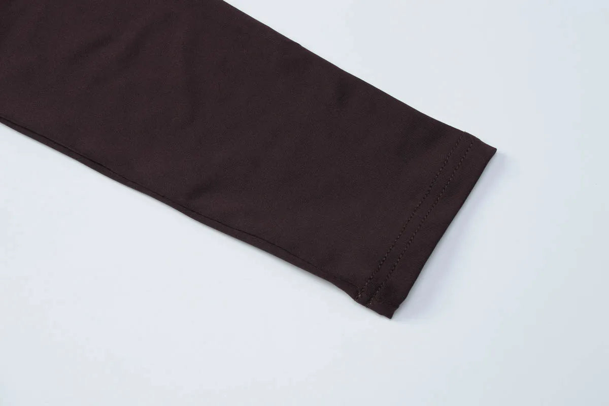 Dulzura O-Neck Long Sleeve Shirring Slim Bodysuit Women'S Solid Casual Versatile Romper Party Club Street Autumn Winter Clothes