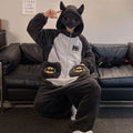 DC Cartoon Anime Batman Pajamas for Men and Women, Autumn and Winter Fashion, Creative and Stylish Casual Homewear Jumpsuit