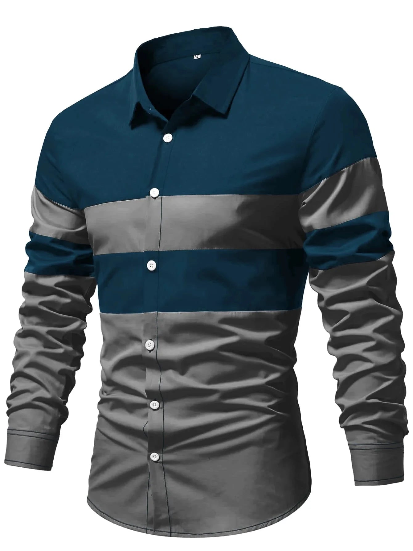 Men's Professional Long Sleeve Button-Down Dress Shirt - Versatile Office & Evening Wear