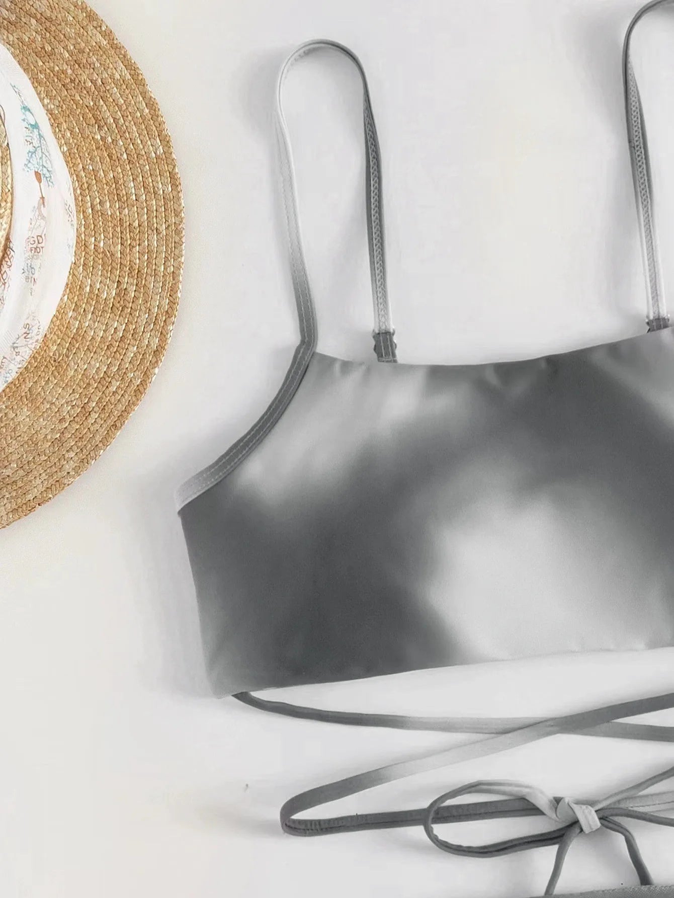 Tie Dye Bikini Swimsuit Women's Three Piece Set Mesh Skirt Split Body Suspender Fashionable Swimsuit Padded Bikini Set Swimwear