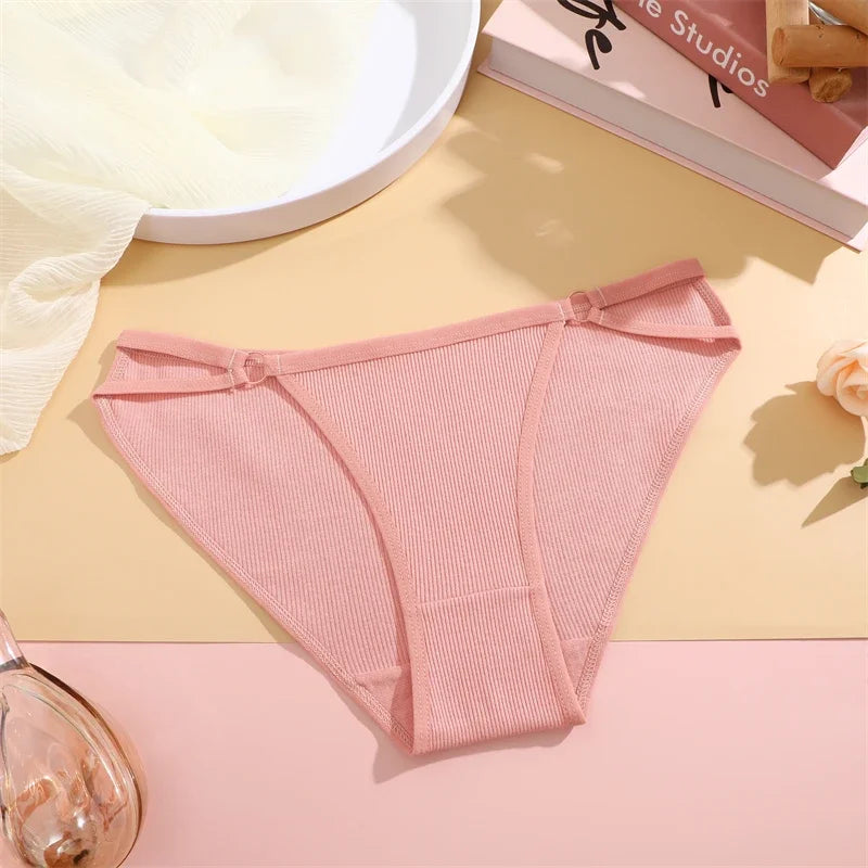 3PCS Women's Panties Sexy Breathable Underwear Comfortable Lingerie Cotton Striped Briefs Fashion Cozy Underpants Sale