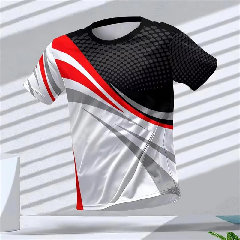 Simple Fashion Sports T-shirts For Men Summer Outdoor Short Sleeve 3D Printed T Shirts Casual Oversized Running Gym Tees Tops