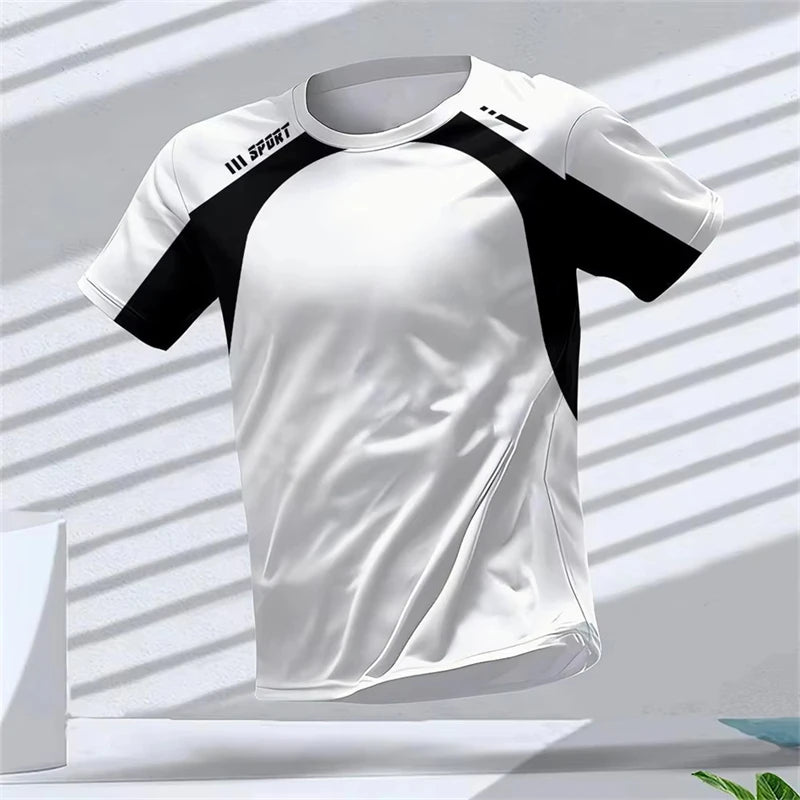 Simple Fashion Sports T-shirts For Men Summer Outdoor Short Sleeve 3D Printed T Shirts Casual Oversized Running Gym Tees Tops