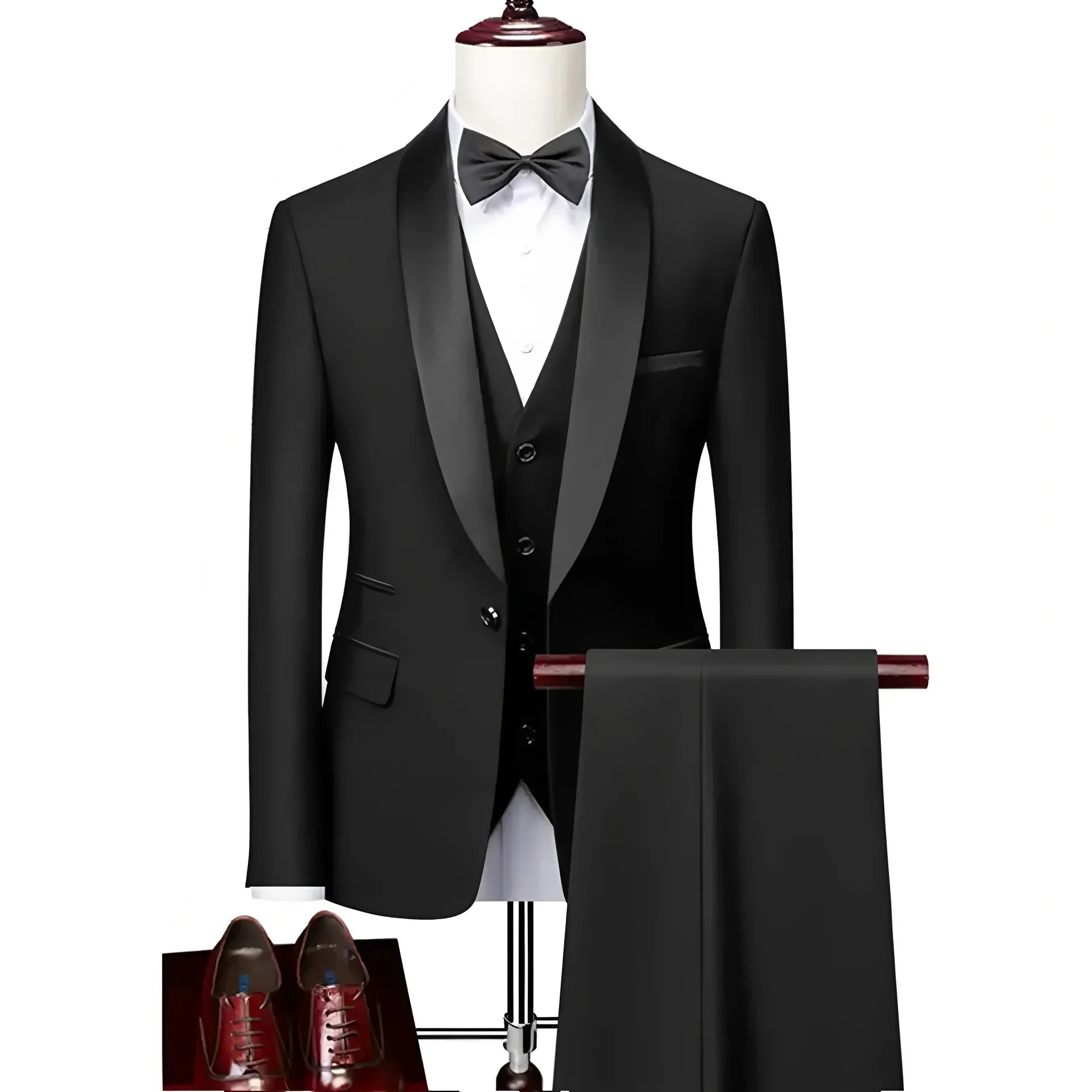 High-end Brand Formal Business Mens Suit Three-piece Groom Wedding Dress Solid Color Suit