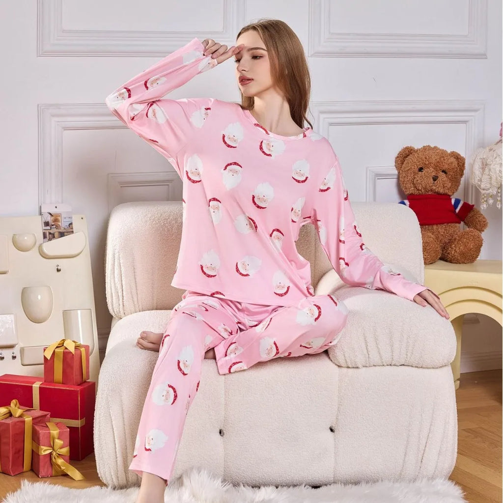 Women's Pajamas Comfortable Cartoon Printed Two-piece Set Milk Silk Loungewear