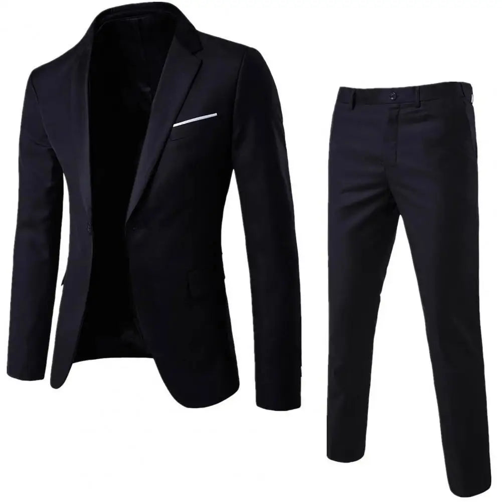 Men Pants Formal 2pcs Suits Men Wedding Prom Suit Slim Fit Business Work Wear Suits Groom Jacket Men Formal Suit Pants