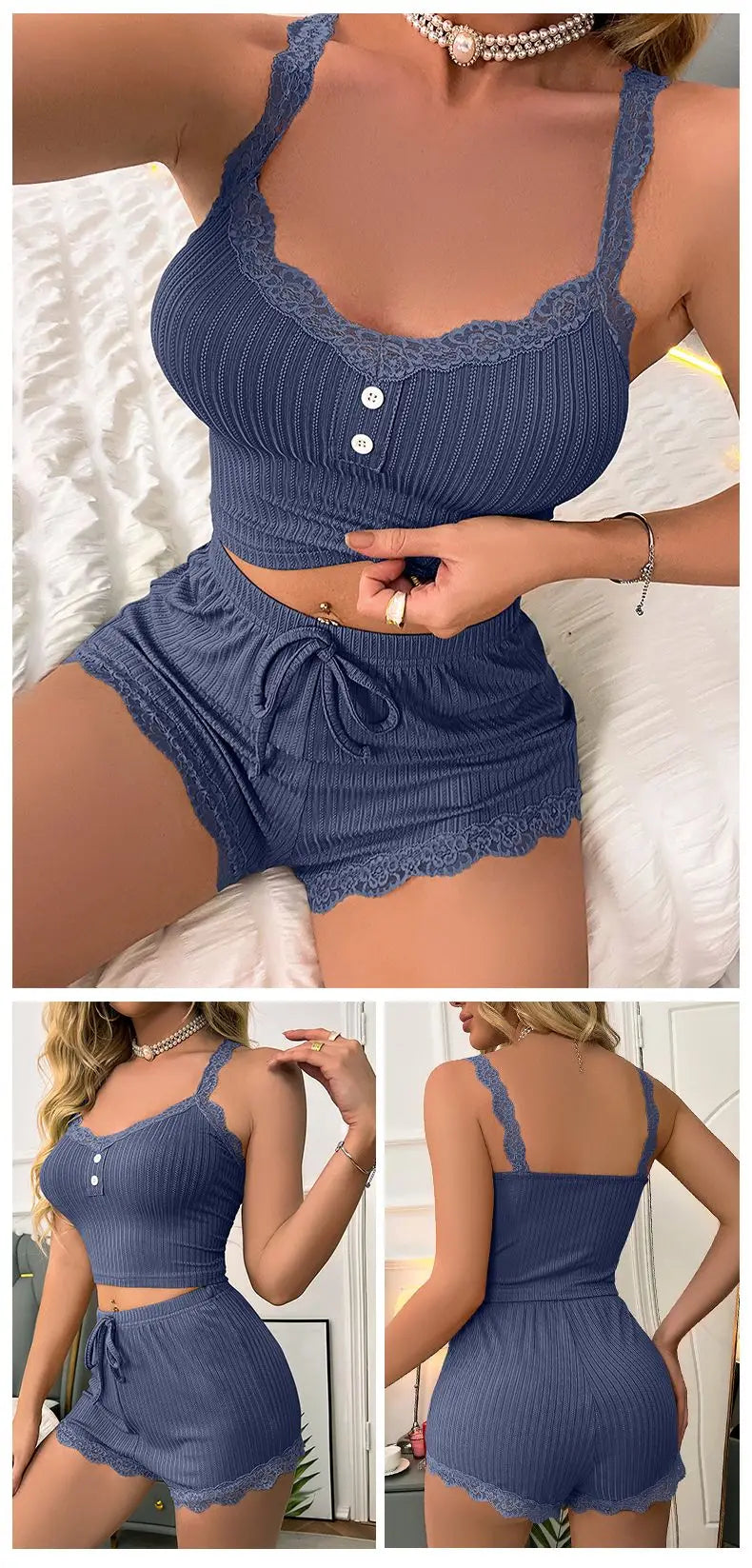 Women Pajama Sets Pijama Pajamas Woman Summer Set Sexy Women Sleepwear for Sleeping Women's Trousers Sleep Lounge Underwear