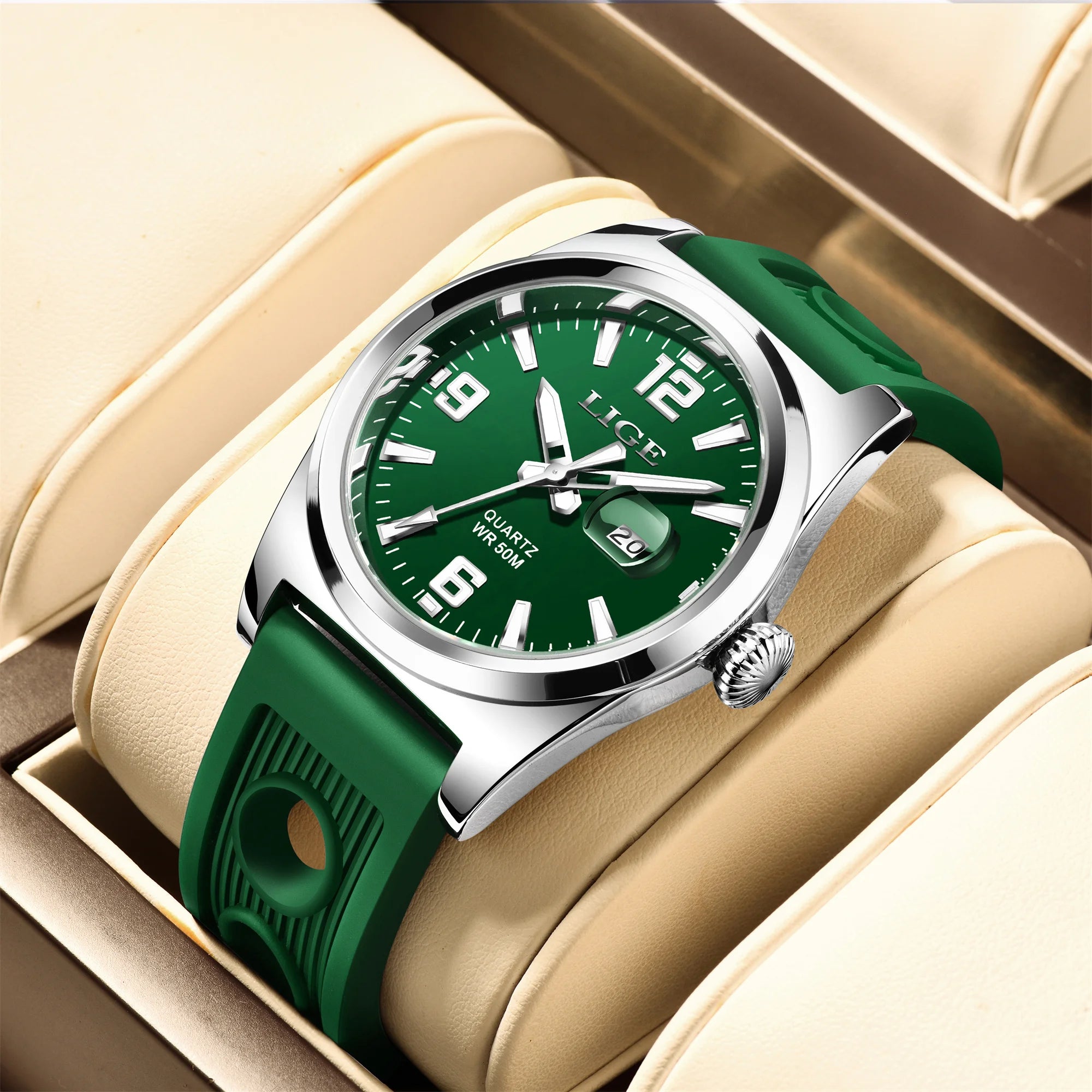 LIGE Luxury Watch Business Waterproof Male Clock Luminous Date Square Quartz Men Watch Montre Pour Hommes reloj hombre +Box