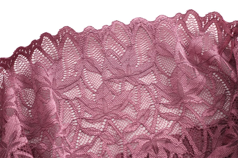 4PCS Women Floral Lace Panties Sexy Perspective Underwear V Waist Solid Color Underpants Female Breathable Intimates Lingerie