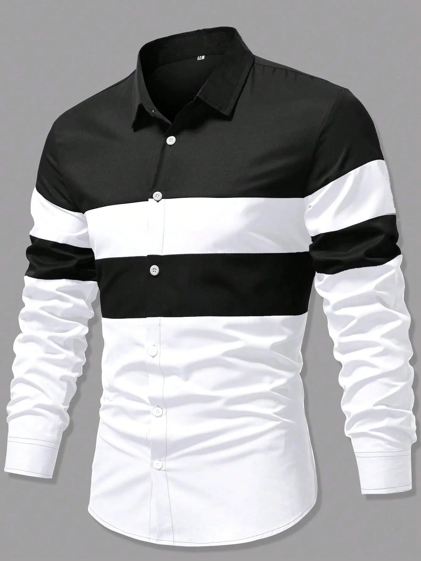 Men's Professional Long Sleeve Button-Down Dress Shirt - Versatile Office & Evening Wear