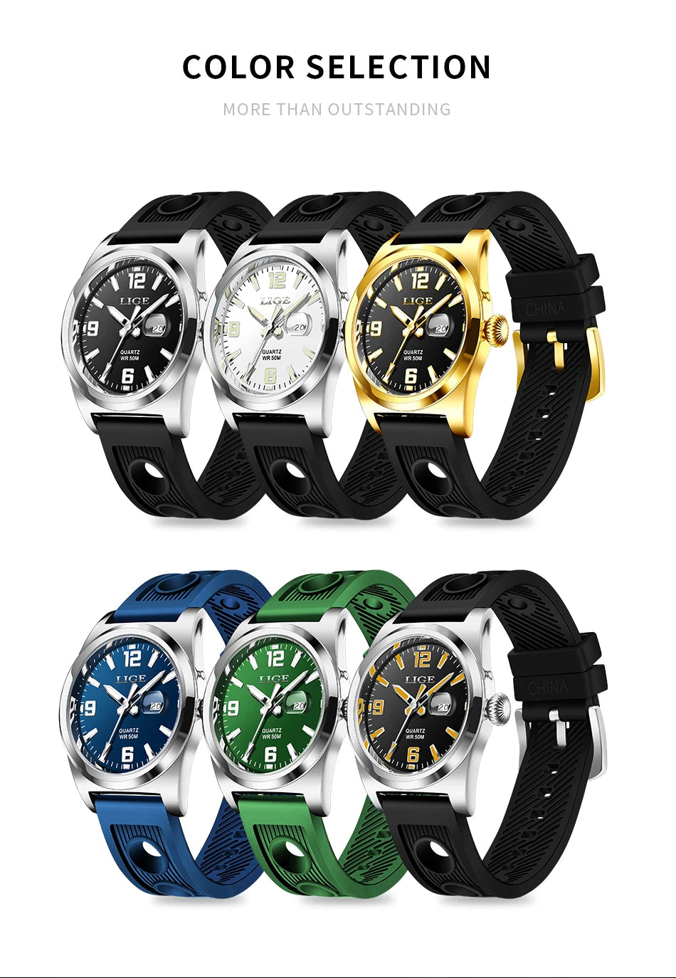 LIGE Luxury Watch Business Waterproof Male Clock Luminous Date Square Quartz Men Watch Montre Pour Hommes reloj hombre +Box