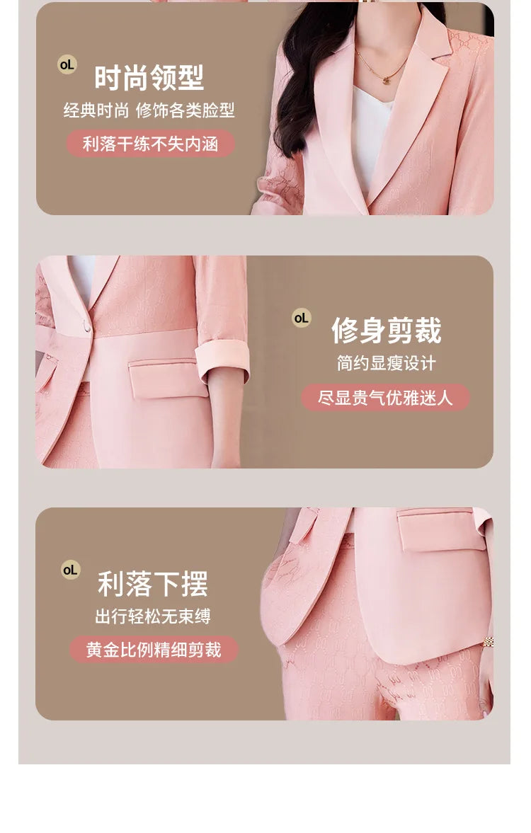 Formal Uniform Designs Pantsuits for Women OL Styles Business Work Wear Blazers Office Ladies Spring Summer Trouers Set