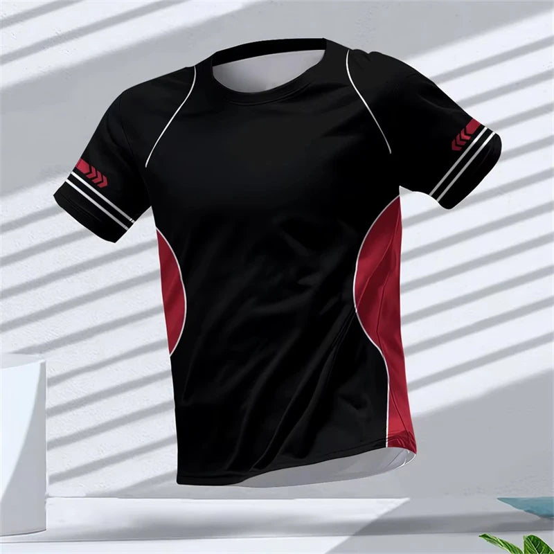 Simple Fashion Sports T-shirts For Men Summer Outdoor Short Sleeve 3D Printed T Shirts Casual Oversized Running Gym Tees Tops