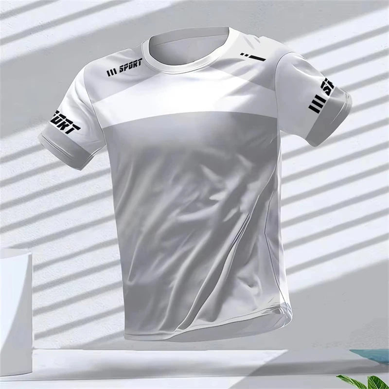 Simple Fashion Sports T-shirts For Men Summer Outdoor Short Sleeve 3D Printed T Shirts Casual Oversized Running Gym Tees Tops