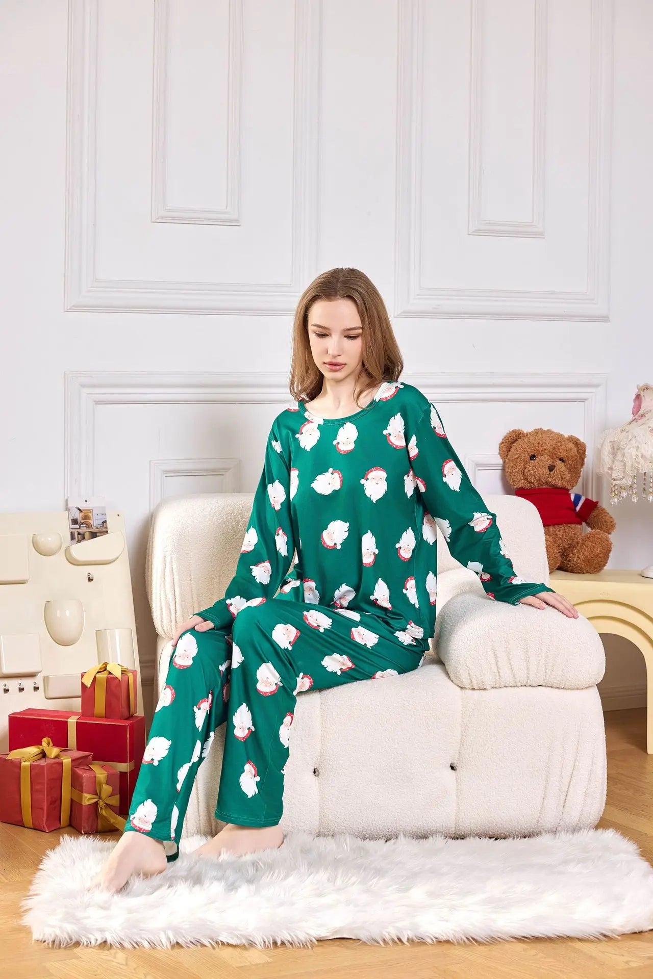 Women's Pajamas Comfortable Cartoon Printed Two-piece Set Milk Silk Loungewear