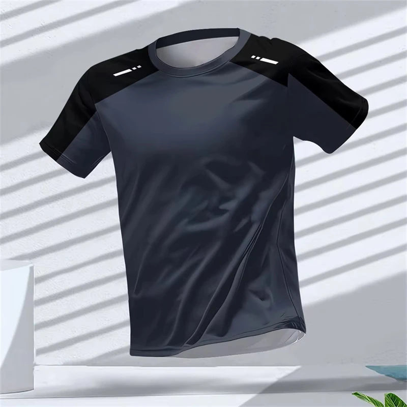 Simple Fashion Sports T-shirts For Men Summer Outdoor Short Sleeve 3D Printed T Shirts Casual Oversized Running Gym Tees Tops