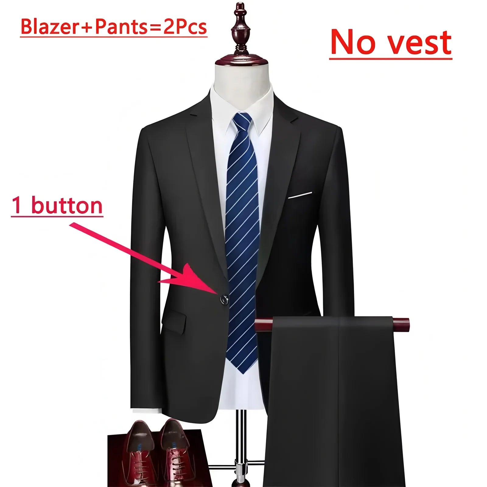 High-end Brand Formal Business Mens Suit Three-piece Groom Wedding Dress Solid Color Suit
