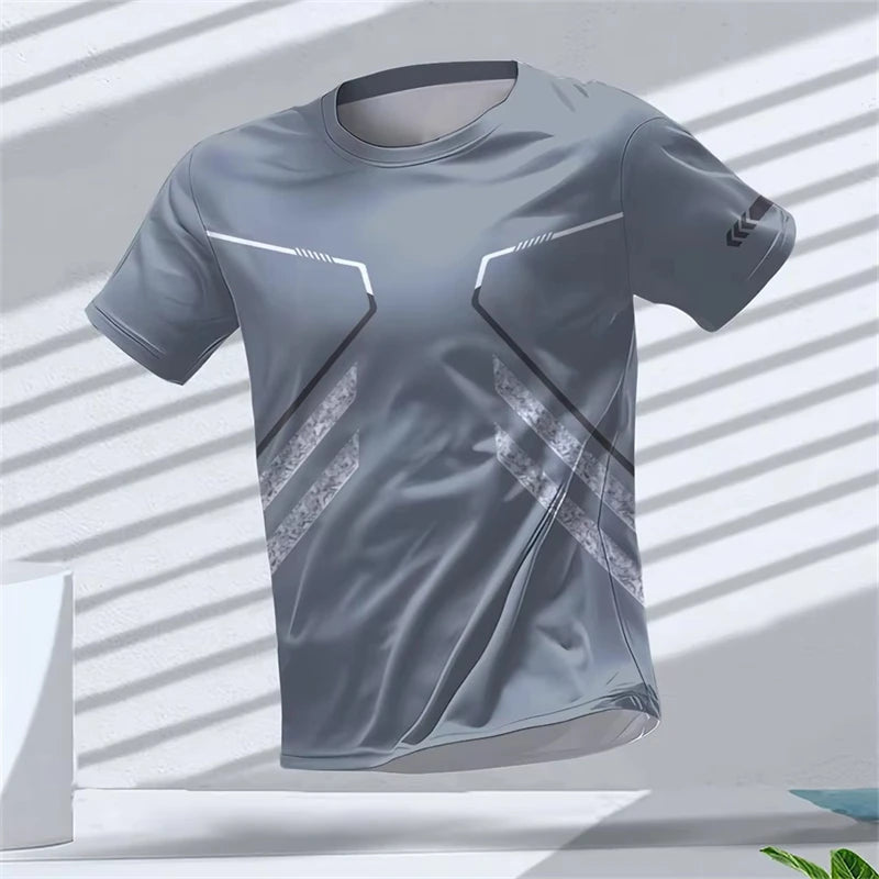 Simple Fashion Sports T-shirts For Men Summer Outdoor Short Sleeve 3D Printed T Shirts Casual Oversized Running Gym Tees Tops