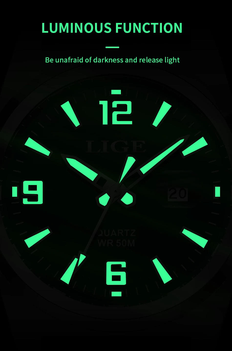 LIGE Luxury Watch Business Waterproof Male Clock Luminous Date Square Quartz Men Watch Montre Pour Hommes reloj hombre +Box
