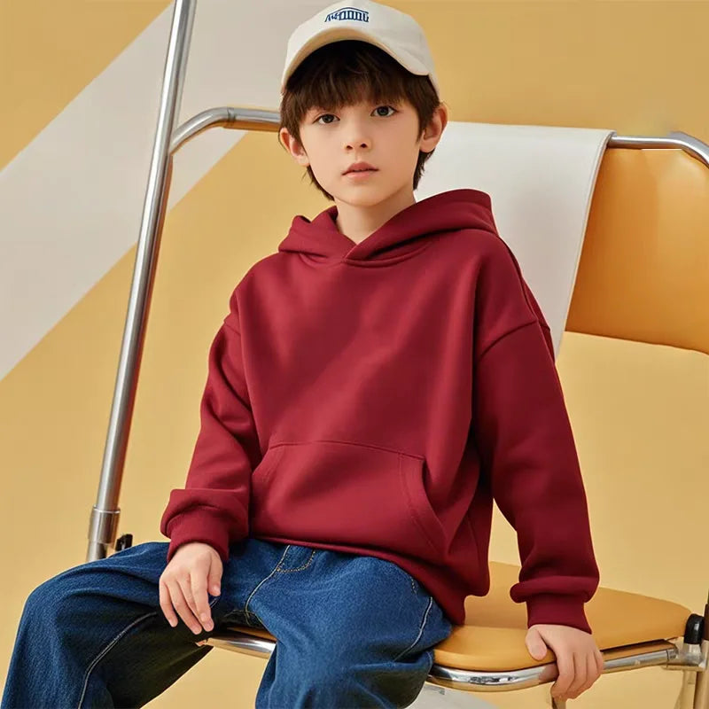 Hoodie Sweatshirts for Boys Clothing Autumn White Casual Sport Long Sleeve Girls Jackets Children's Clothes Teen 6 8 10 12 Years