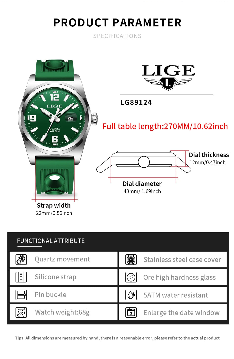 LIGE Luxury Watch Business Waterproof Male Clock Luminous Date Square Quartz Men Watch Montre Pour Hommes reloj hombre +Box
