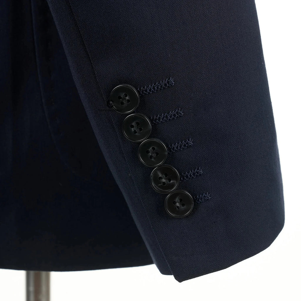 2025 Men Suits Navy Blue Black Stripe with Patch Pocket Meeting Wedding Daily Use Blazer Vest Pants 3 Pieces Set