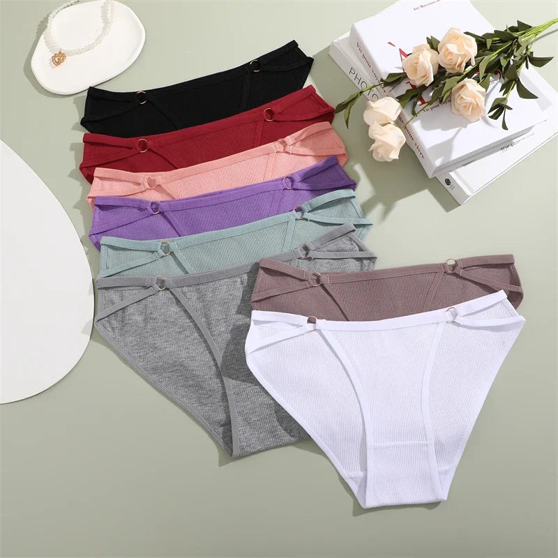3PCS Women's Panties Sexy Breathable Underwear Comfortable Lingerie Cotton Striped Briefs Fashion Cozy Underpants Sale