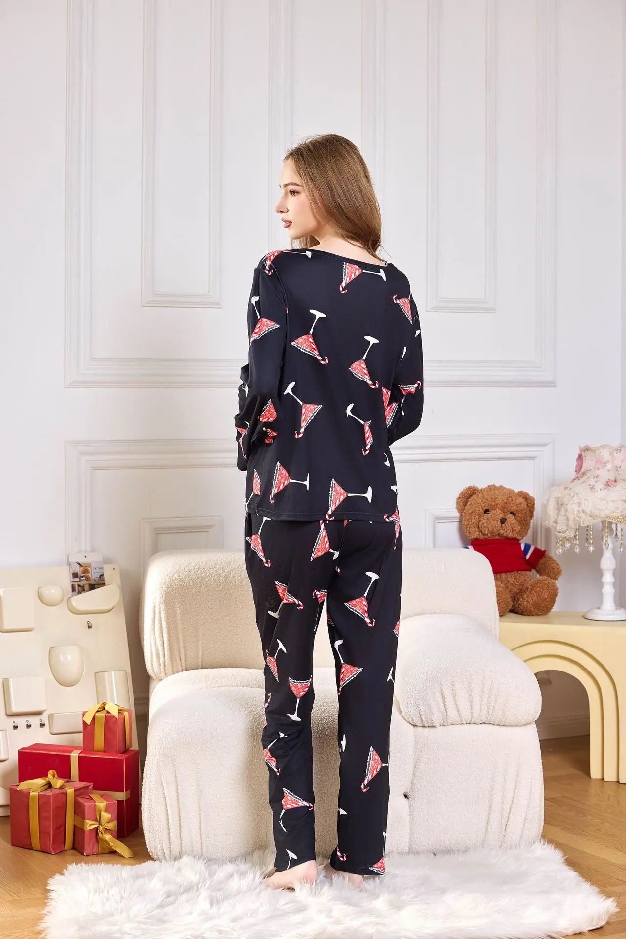 Women's Pajamas Comfortable Cartoon Printed Two-piece Set Milk Silk Loungewear