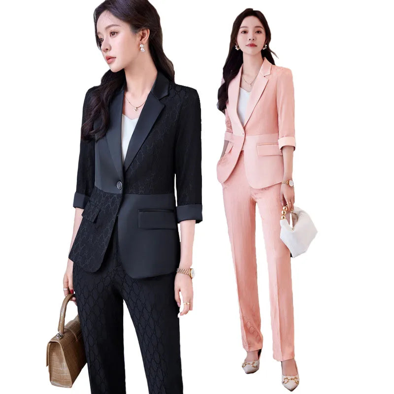Formal Uniform Designs Pantsuits for Women OL Styles Business Work Wear Blazers Office Ladies Spring Summer Trouers Set
