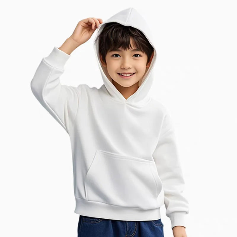 Hoodie Sweatshirts for Boys Clothing Autumn White Casual Sport Long Sleeve Girls Jackets Children's Clothes Teen 6 8 10 12 Years