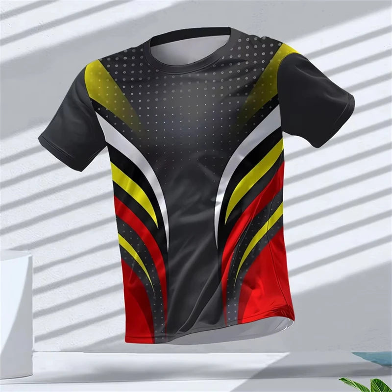 Simple Fashion Sports T-shirts For Men Summer Outdoor Short Sleeve 3D Printed T Shirts Casual Oversized Running Gym Tees Tops