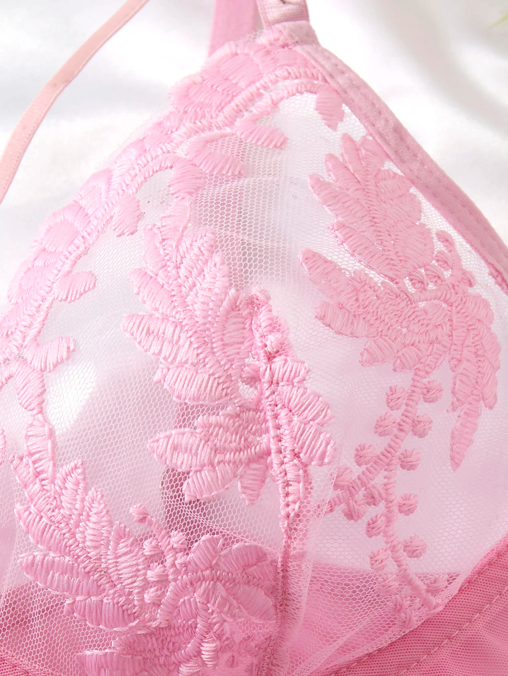 Ladies' wine red countryside style wheat ear embroidery semi transparent nightgown, elegant and comfortable, bow design ZA825066