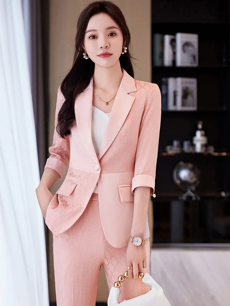 Formal Uniform Designs Pantsuits for Women OL Styles Business Work Wear Blazers Office Ladies Spring Summer Trouers Set