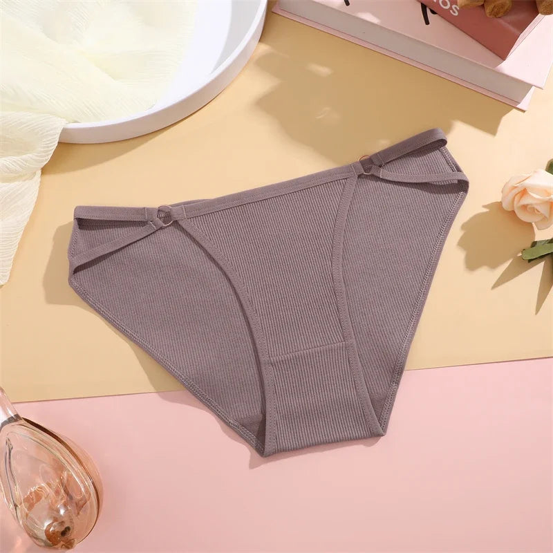 3PCS Women's Panties Sexy Breathable Underwear Comfortable Lingerie Cotton Striped Briefs Fashion Cozy Underpants Sale