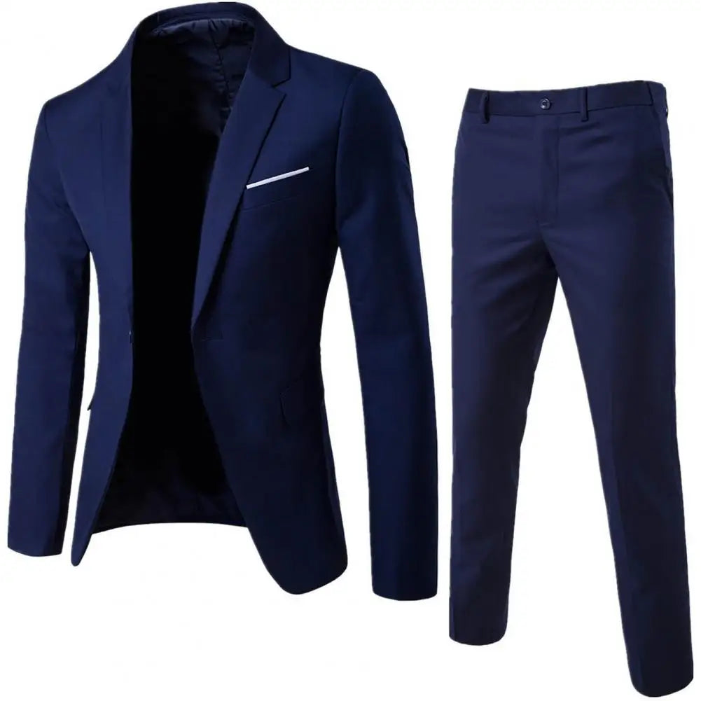 Men Pants Formal 2pcs Suits Men Wedding Prom Suit Slim Fit Business Work Wear Suits Groom Jacket Men Formal Suit Pants