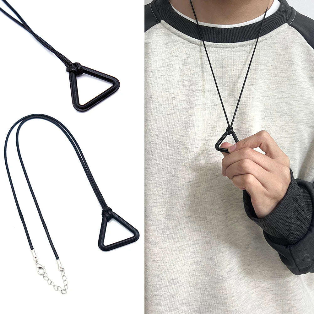 Fashion Anime Necklace Chainsaw Man Pendant Cosplay Jewelry  Accessory Triangular Pull Ring Choker Man Necklace