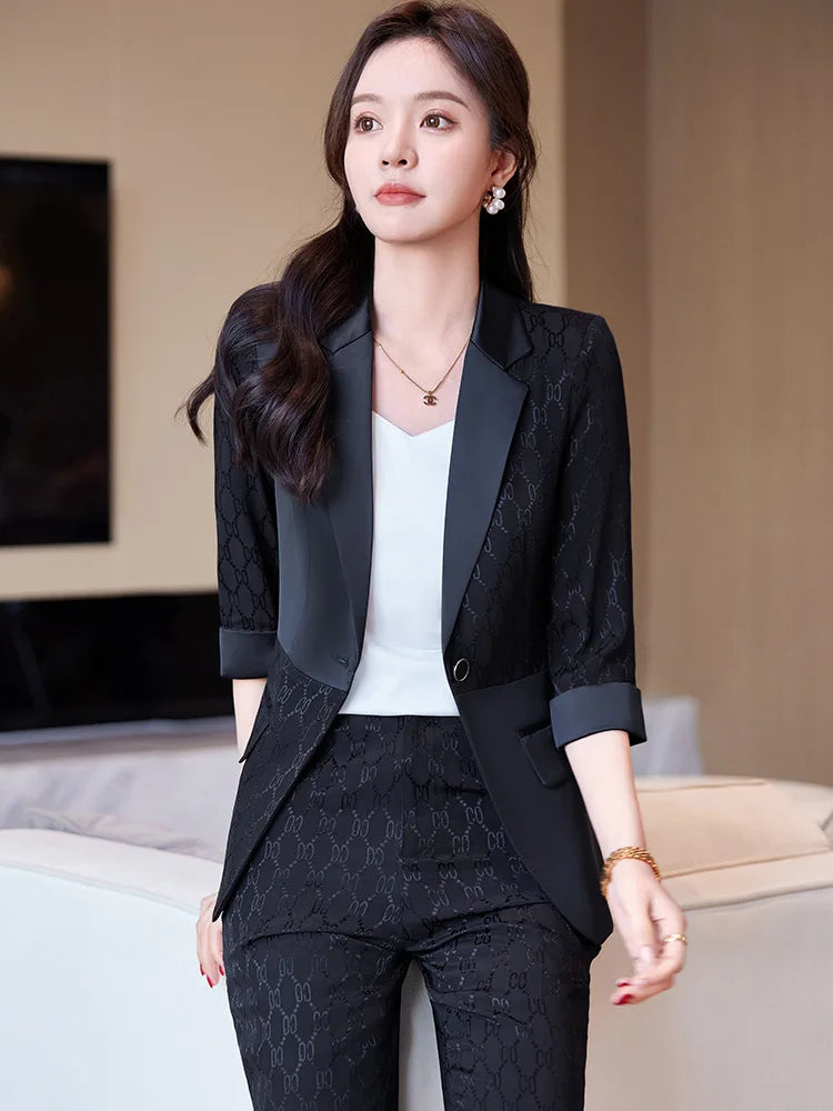 Formal Uniform Designs Pantsuits for Women OL Styles Business Work Wear Blazers Office Ladies Spring Summer Trouers Set
