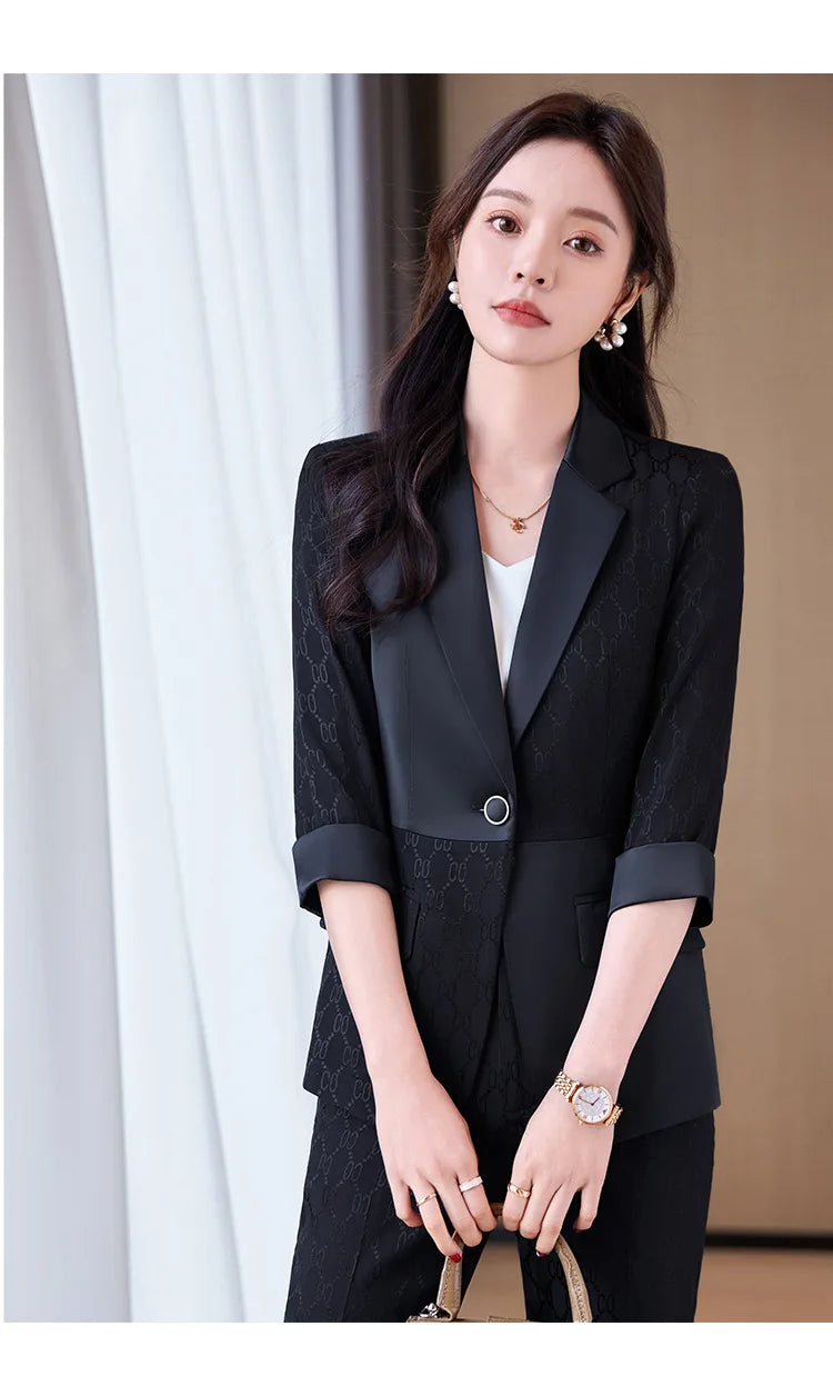 Formal Uniform Designs Pantsuits for Women OL Styles Business Work Wear Blazers Office Ladies Spring Summer Trouers Set