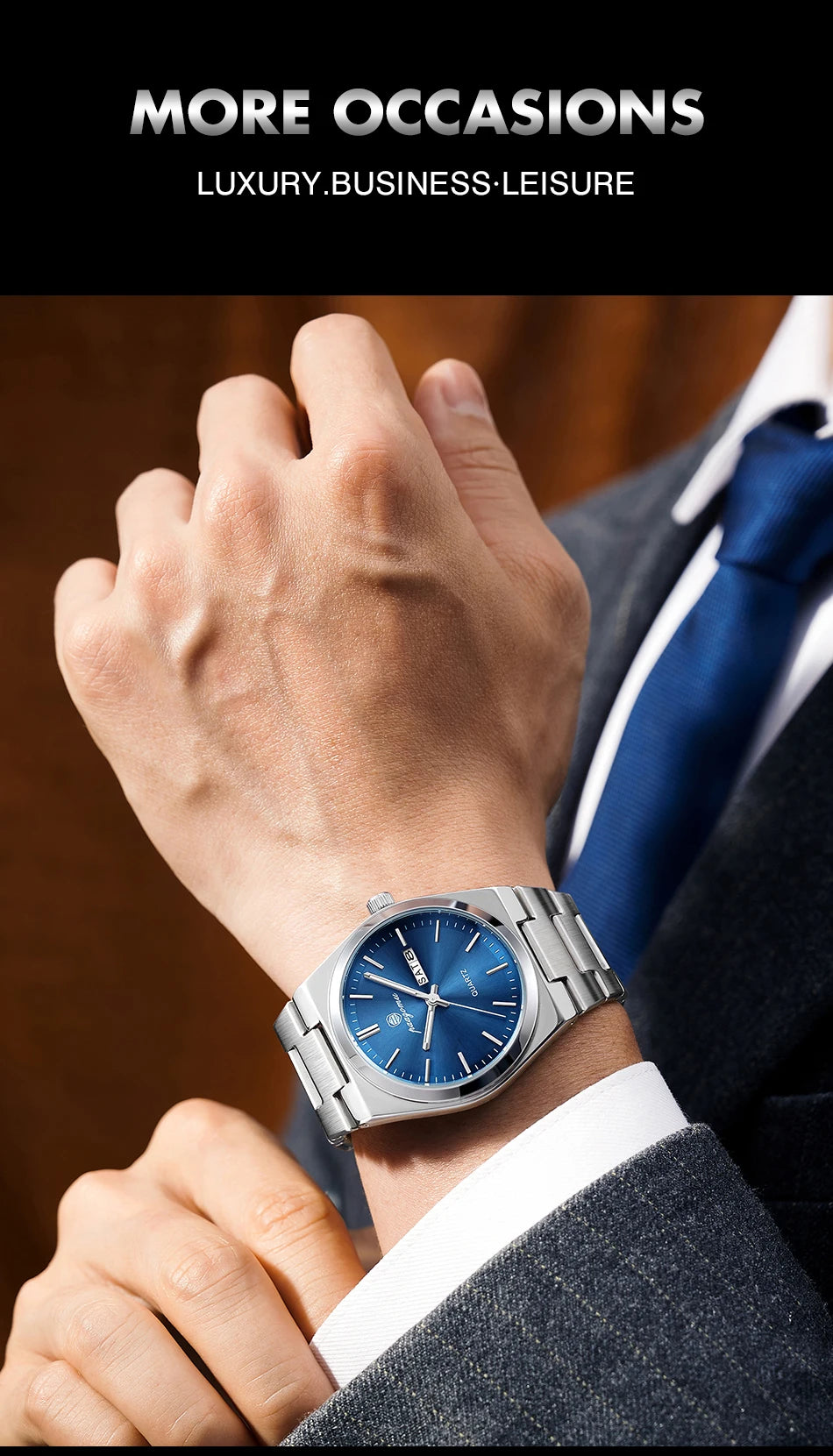 PAAZOMU Luxury Quartz Man Wristwatch Sport Men Watches Waterproof Luminous Date Week Stainless Steel Men's Watch Male Reloj+box